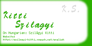 kitti szilagyi business card